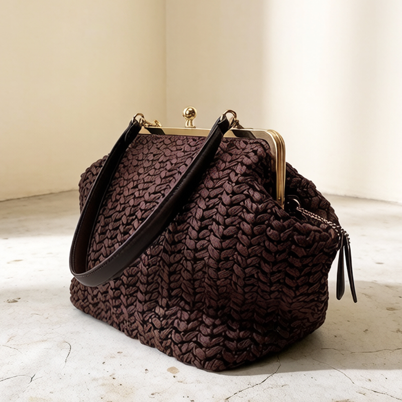 Luxury Bags 2026 - Handgeweven Kisslock Frame Schouder Raffia Strandtassen