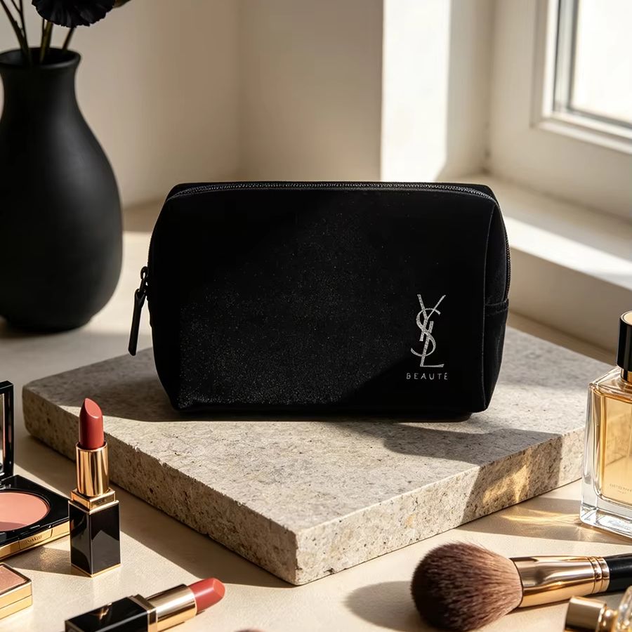 Luxury Designer Bags Ysl - YSL's tas Zwart bedrukte cosmetische opbergtas