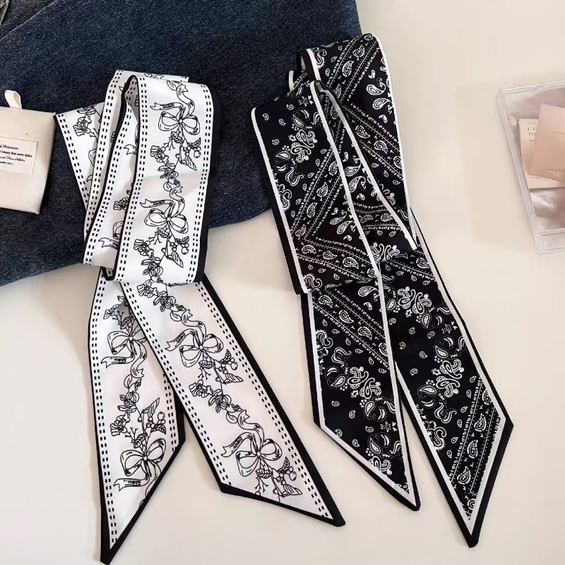 Luxury Bags White - Zwart Wit Dubbelzijdig Paisley Lange Sjaal