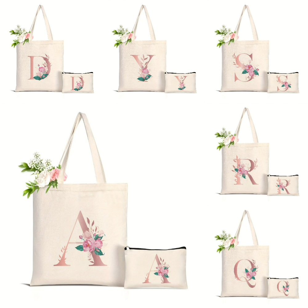 Canvas Tote Designer - 1 stuk Bloemrijk Liefdesbrief Print Tote