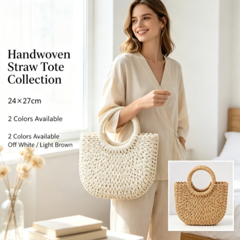Luxury Bags 2026 - Boheemse handgeweven holle maan eco-tas, luxe