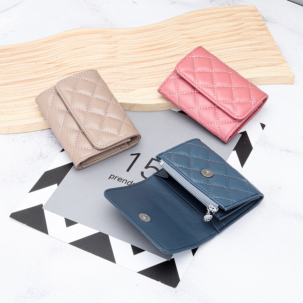 Luxury Bags Name For Women - Schapenvacht Gewatteerde Kaarthouder Vrouwen Bifold Lederen