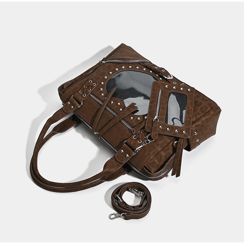 Punk luipaardprint motorfiets  - Bucket Bag Suede recensie en prijs
