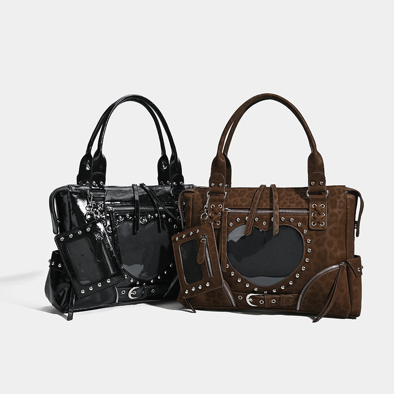 Punk luipaardprint motorfiets  - Bucket Bag Suede recensie en prijs