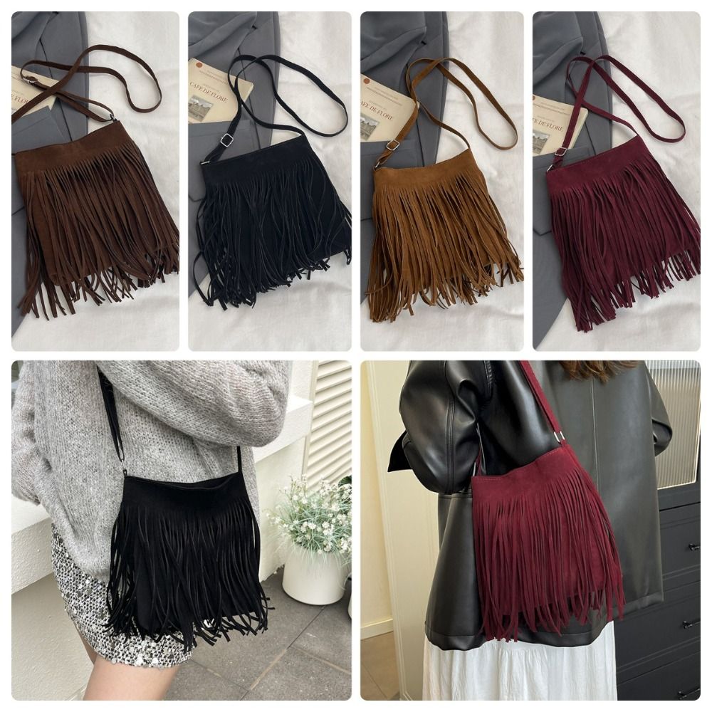Mode suède crossbodytas met fr - Bucket Bag Suede recensie en prijs
