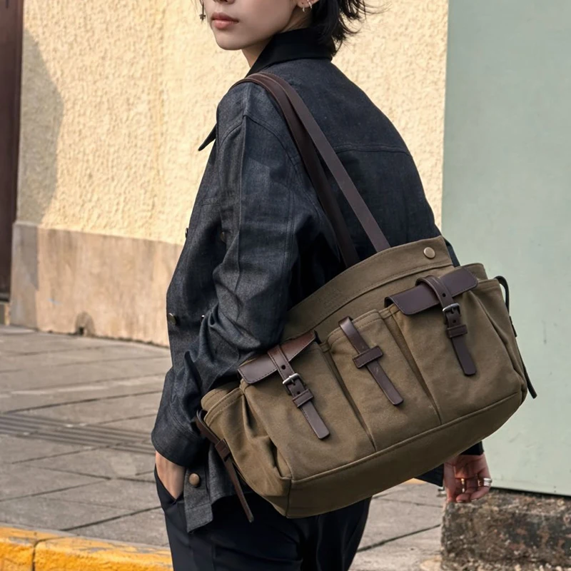 Luxe canvas lederen draagtas m - Canvas Tote Designer recensie en prijs