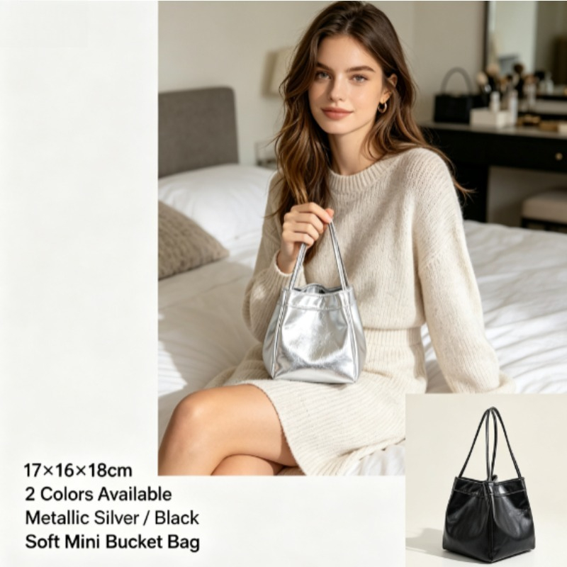 Nieuwe emmertas met spiegelgla - Bucket Bag Suede recensie en prijs