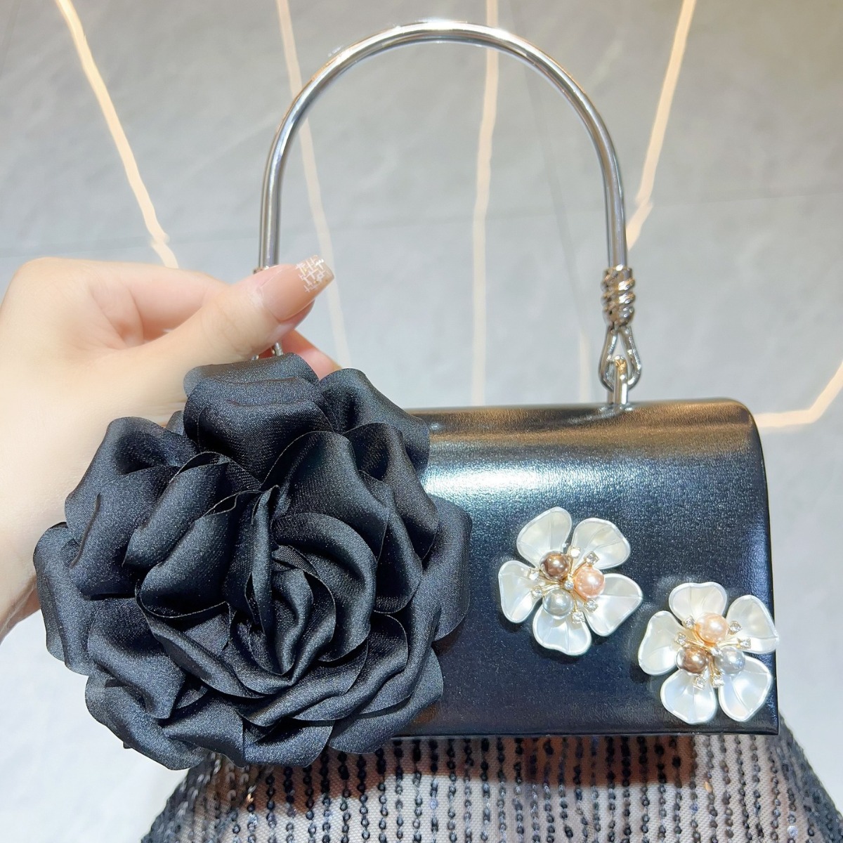 Luxe Gouden 3D Bloem Clutch Ba - Luxury Bags White recensie en prijs