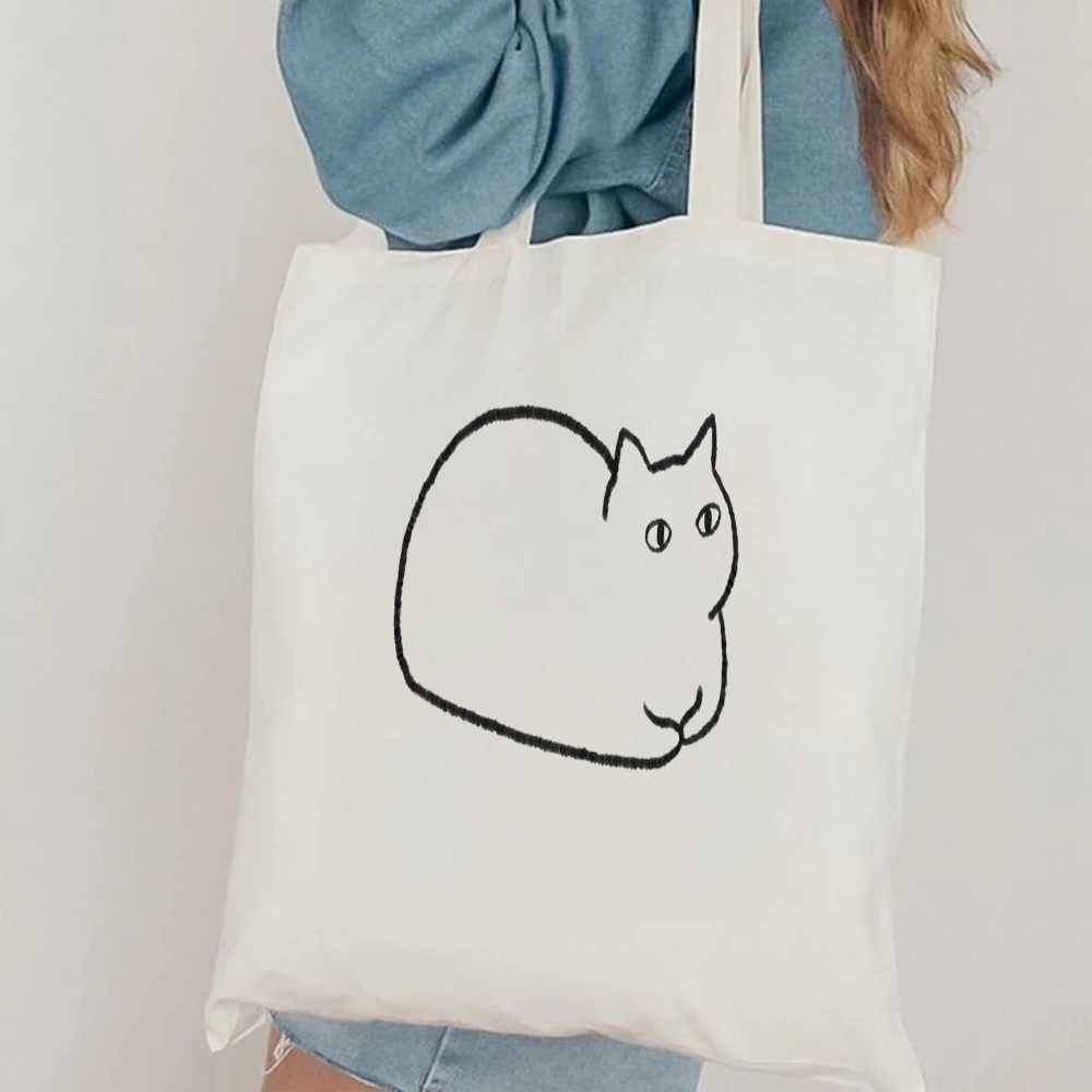 Minimalistische Cat Line Art c - Canvas Tote Designer recensie en prijs