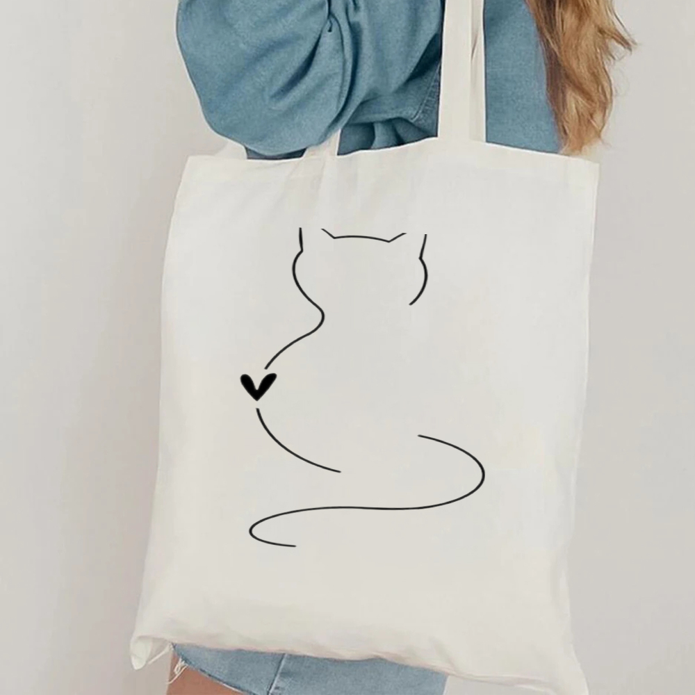 Minimalistische Cat Line Art c - Canvas Tote Designer recensie en prijs