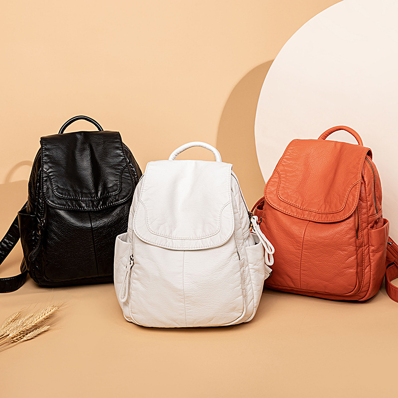 Damesrugzak Witgewassen Leren  - Luxury Bags White recensie en prijs