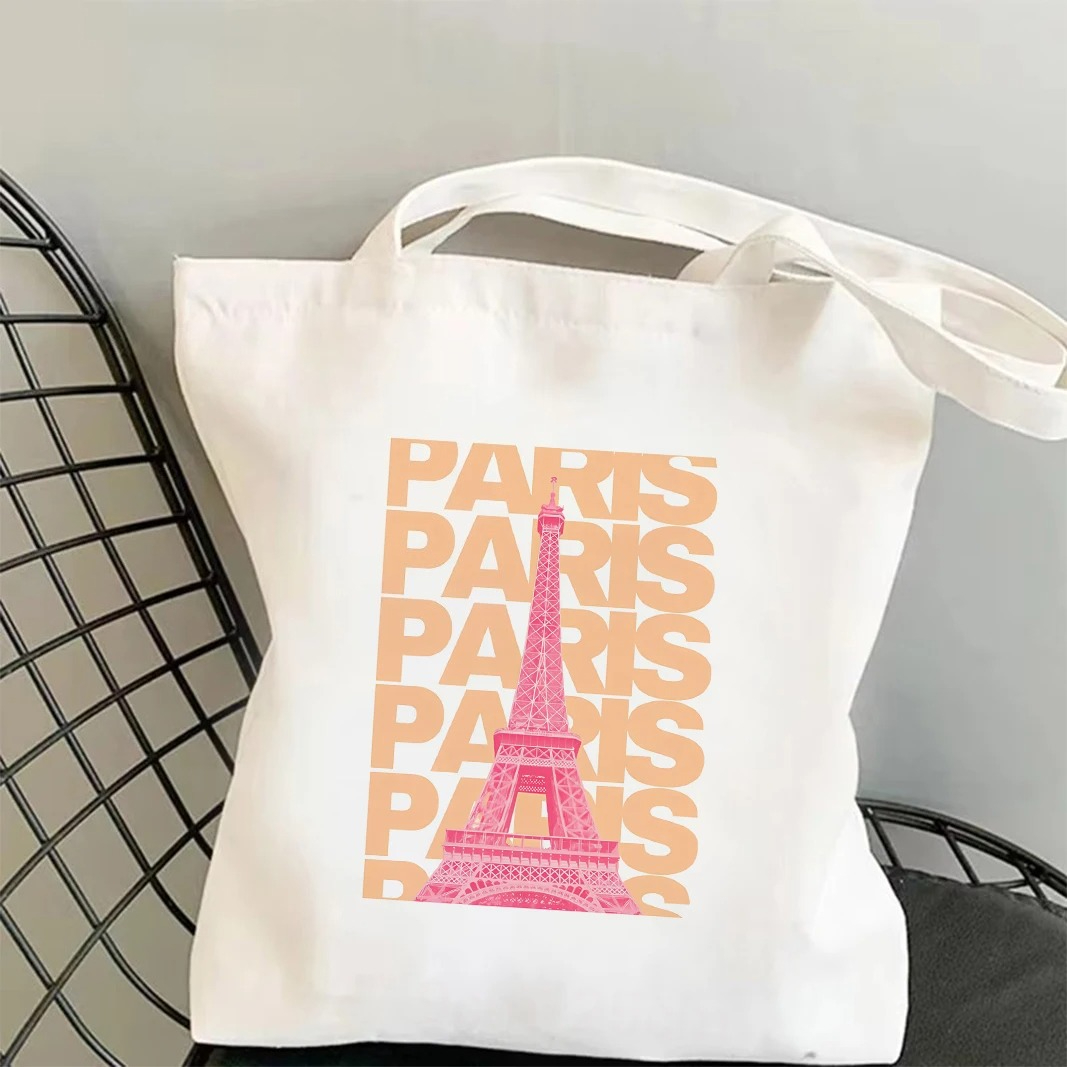 Chicago London Eiffeltoren gra - Canvas Tote Designer recensie en prijs