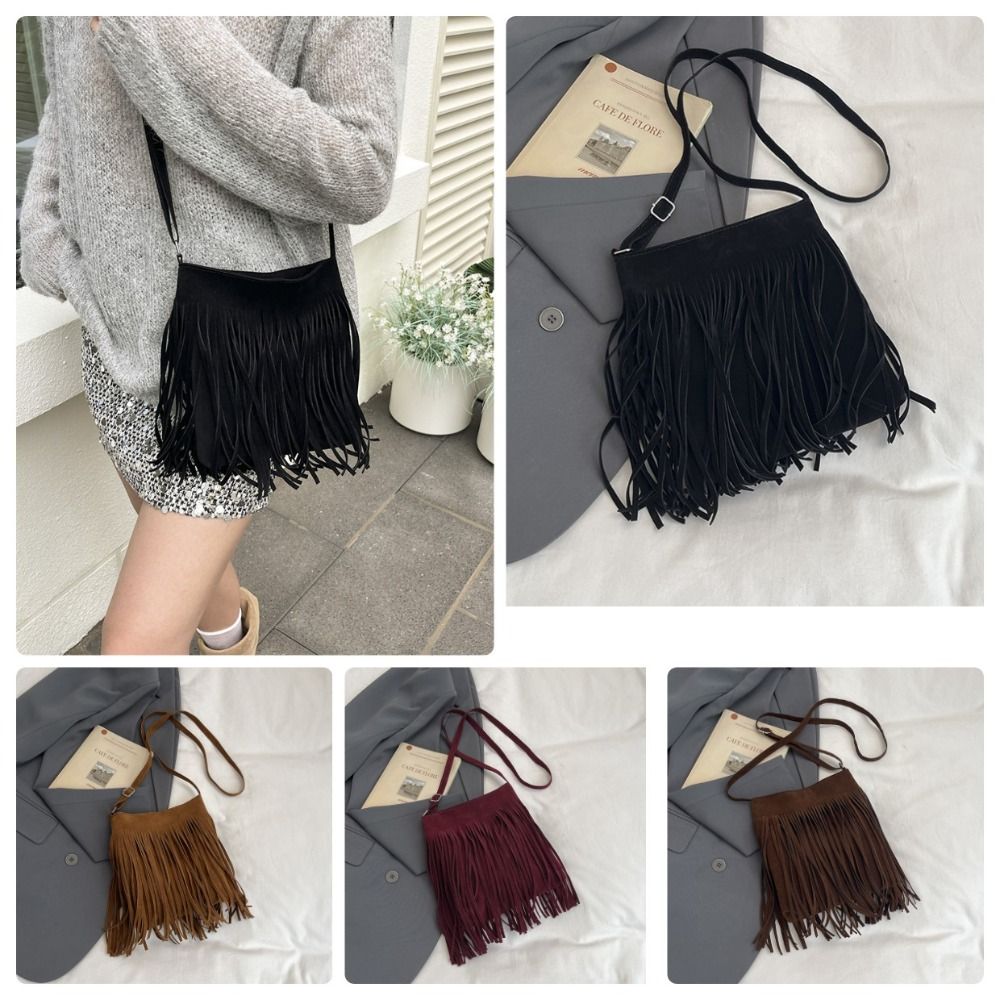 Vintage suède crossbodytas met - Bucket Bag Suede recensie en prijs