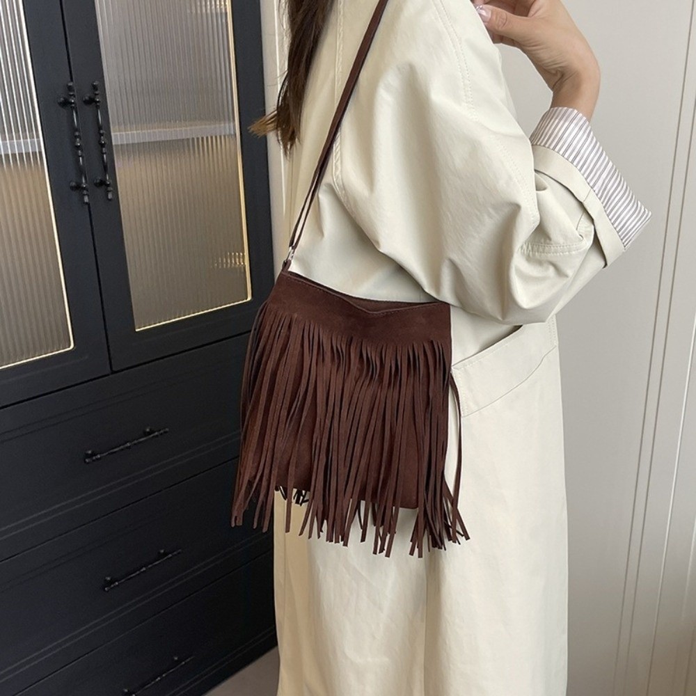 Vintage suède crossbodytas met - Bucket Bag Suede recensie en prijs