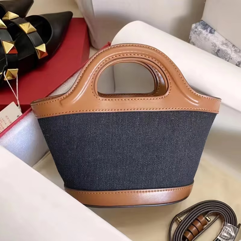 Geweven stro mini-tas voor dam - Bucket Bag Suede recensie en prijs
