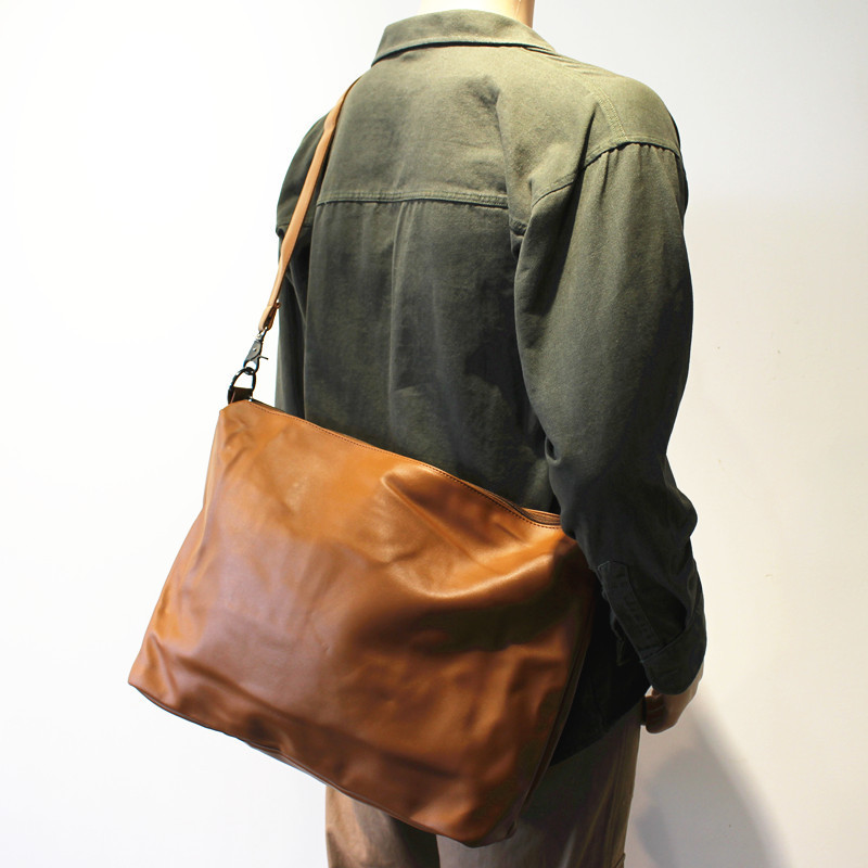 Bruine zachte lederen crossbod - Canvas Tote Designer recensie en prijs