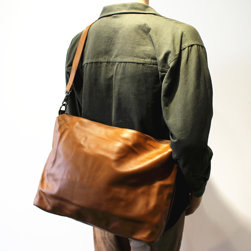 Bruine zachte lederen crossbod - Canvas Tote Designer recensie en prijs